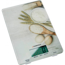 Весы кухонные AURORA AU-4301 5 кг с рисунком из стекла (hub_BrsR83310)