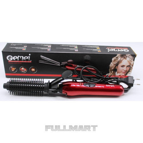 Плойка для завивки волос Gemei GM-2906 с насадкой щетки