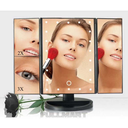 Зеркало тройное для макияжа Superstar Magnifying Mirror с LED-подсветкой