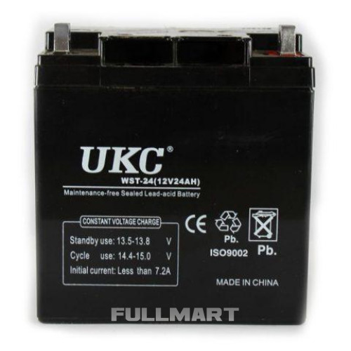 Герметичный кислотно-свинцовый аккумулятор UKC BATTERY 12V, 24А | аккумуляторная батарея