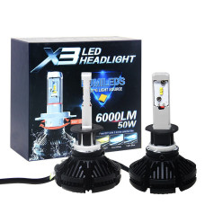 Светодиодные LED лампы X3 H11 для автомобиля | автолампы HEADLIGHT 8000K/6000Lm | автомобильные лед лампы