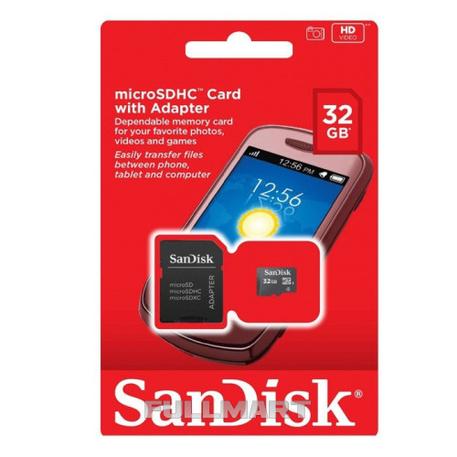 MicroSD флешка для телефона SanDisk microSDHC 16Gb Class 10