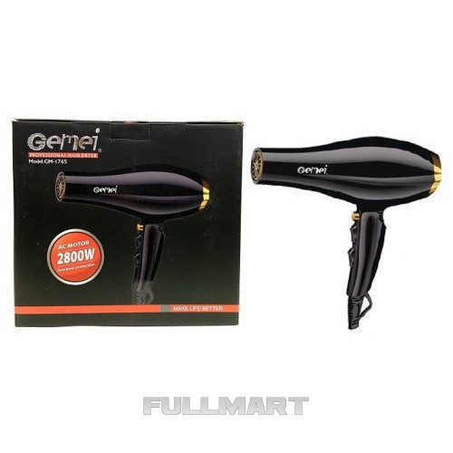 Профессиональный мощный фен для волос Gemei GM-1765 2800W