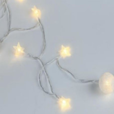 Гирлянда 20 LED 16 пятиконечных звезд + 4 шарика 2АА 