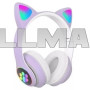 Беспроводные Bluetooth наушники с ушками Cat Ear VIV-23M с LED подсветкой Сиреневые