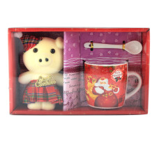 Подарочный набор чашка, ложка и мишка Merry Christmas