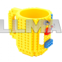 Чашка конструктор Lego с деталями в комплекте желтая