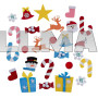 Детская новогодняя елочка с 25 игрушками из фетра (100х59 см) Chrismas Free / Фетровая елка на стену