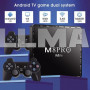 Игровая андроид ТВ приставка с Android TV + 2 джойстика M8PRO Mini ретро консоль PS1, Dendy, Sega для телевизора