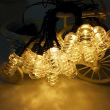 Гирлянда светодиодная "Спиральные лампы" 20 LED 4м цвет теплый белый, черный провод