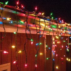 Новогодние гирлянды. Гирлянда бахрома 100LED 2,2х0,6м с заглушкой микс