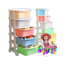 Большой пластиковый шкаф корзина для игрушек 5 ящиков xxl or1159 (Польша)