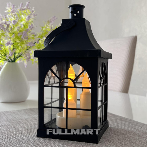 Лампадка Decorative Led Lantern A7408 на батарейки черная