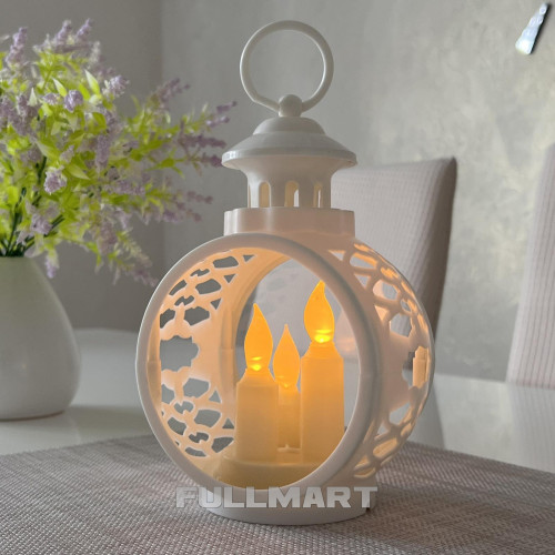 Лампадка Decorative Led Lantern A7412 на батарейки белая