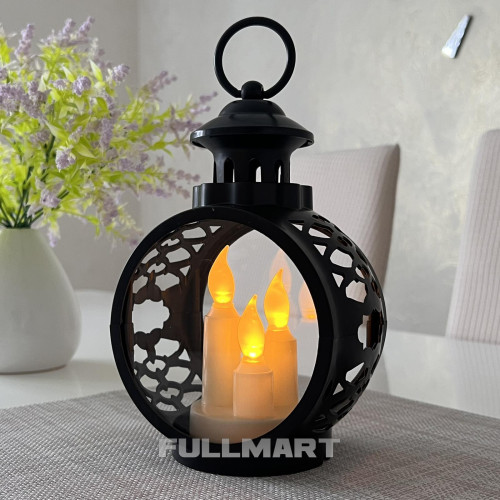 Лампадка Decorative Led Lantern A7412 на батарейки черная
