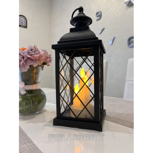 Лампадка Decorative Led Lantern A7424 черная 35 см