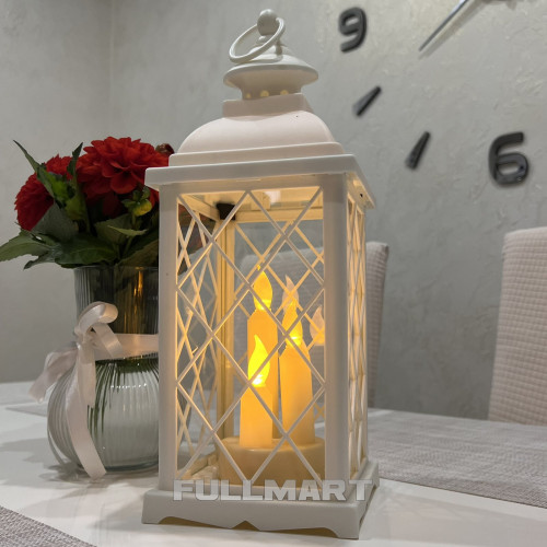 Лампадка Decorative Led Lantern A7424 белая 35 см