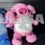 Мягкая игрушка ночник Стич 35 см с функцией дыхания и звуками розовая