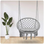 Садове підвісне крісло-гойдалка BOHO з подушкою сірий 290010