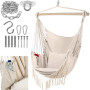 Крісло гамак підвісне з подушкою бежевий 18182