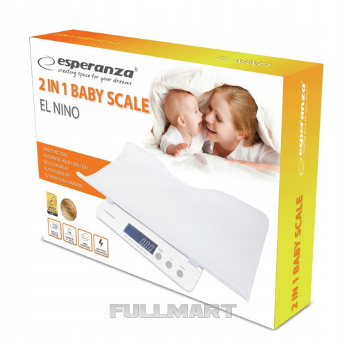 Дитячі електронні ваги для немовлят Esperanza EBS017 El Nino 2 в 1 White (Польща)