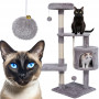 Когтеточка домик деревянный серый 110 см YQ14711W
