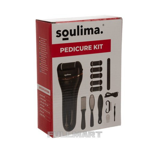 Електрична пилка Soulima 23220 для ніг/п'ят 1200 mAh 6 насадок + аксесуари (Польща) 