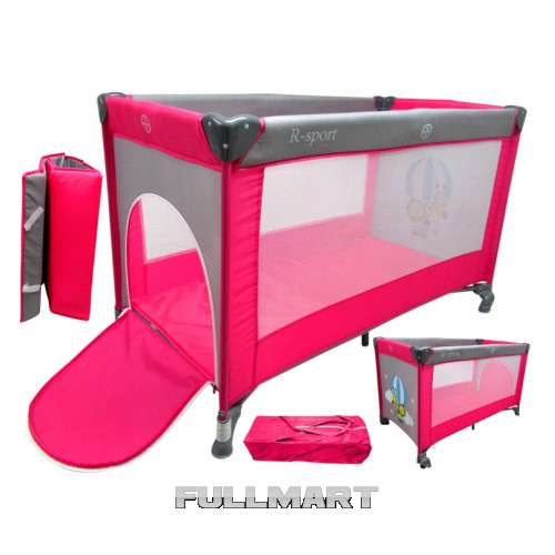Детская кроватка складная манеж R-SPORT BED K1 розовый