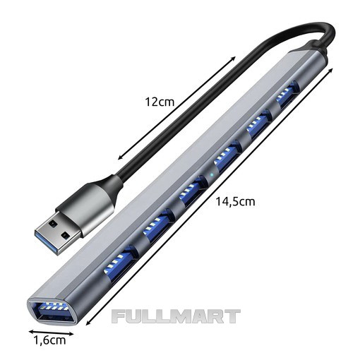 USB HUB - 1 порт 3.2 + 6 портов 2.0 Izoxis 24374