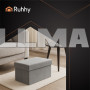 Пуф из серой ткани 76x38x38см Ruhhy 26131 (Польша)