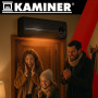 Електричний настінний обігрівач з WiFi + пультом Airo Kaminer 26388 чорний