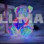 Светильник голографический 3D мишка с сердцем