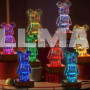 Нічник 3D Ведмедик Феєрверк на підставці BearBrick