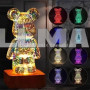 Нічник 3D Ведмедик Феєрверк на підставці BearBrick