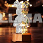 Нічник 3D Ведмедик Феєрверк на підставці BearBrick