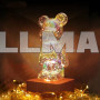 Нічник 3D Ведмедик Феєрверк на підставці BearBrick